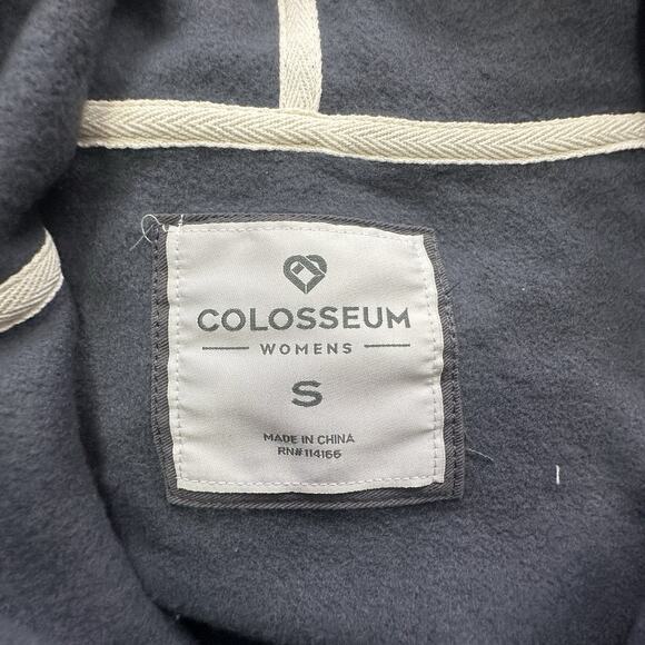 Colosseum Michigan Wolverines Jacket Womens SMALL Fleece Hooded Snap Blue Gray - Picture 9 of 12